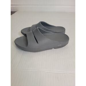 OOFOS OOAHH Slides Sandals Slip On Comfort Recovery Unisex W 10/ M 8 Gray